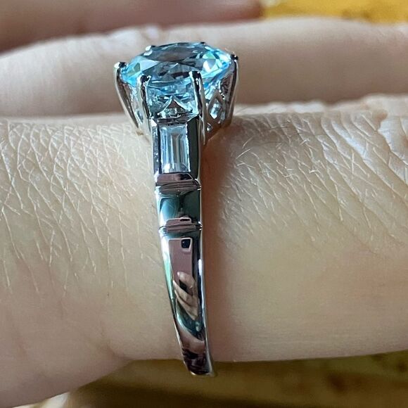 Glacier Sky Blue Topaz Sterling Silver Ring Size 8.75 - Picture 3 of 10